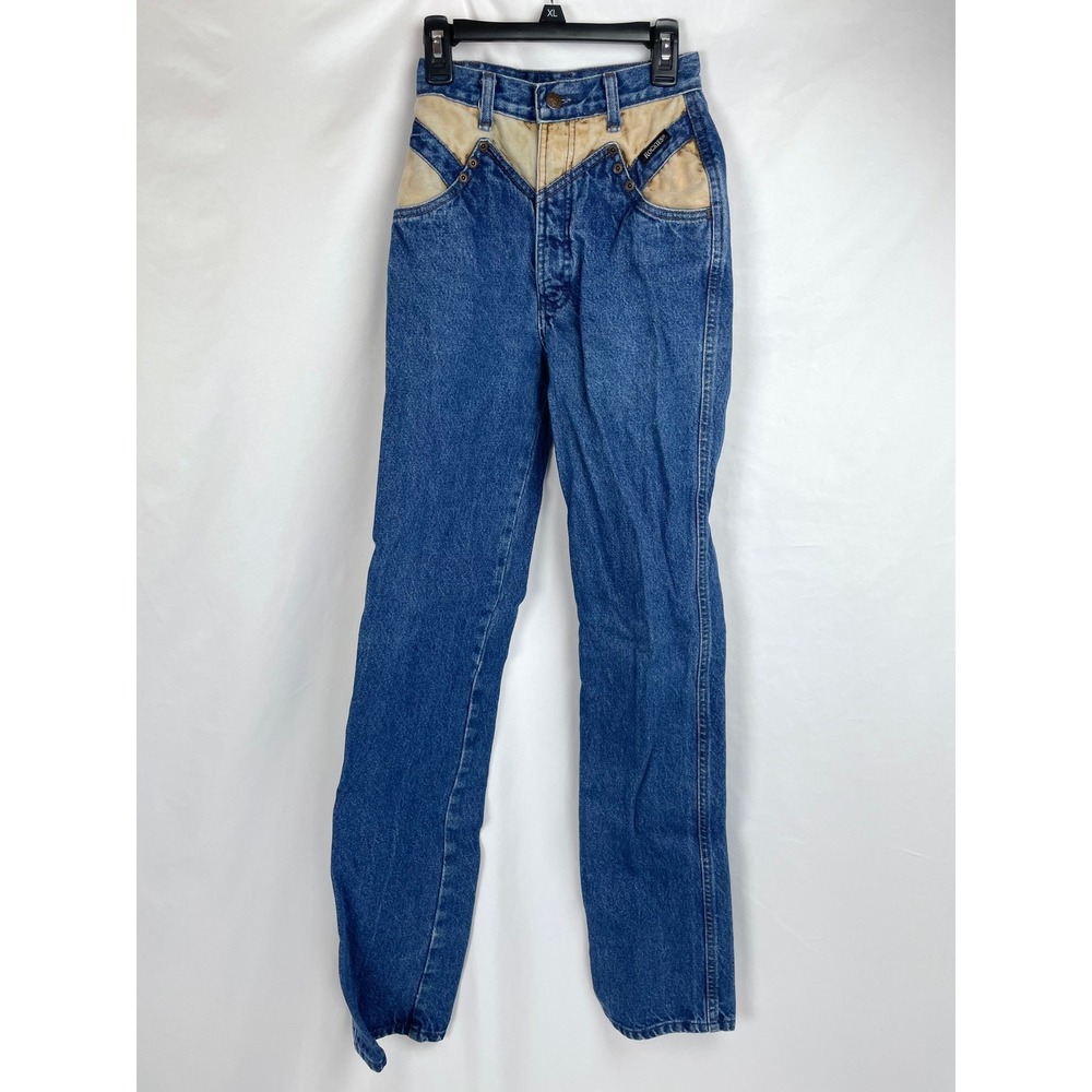 Rocky Mountain Clothing Co Size 24 W34 Denim Jeans Western Cowgirl Leatherette